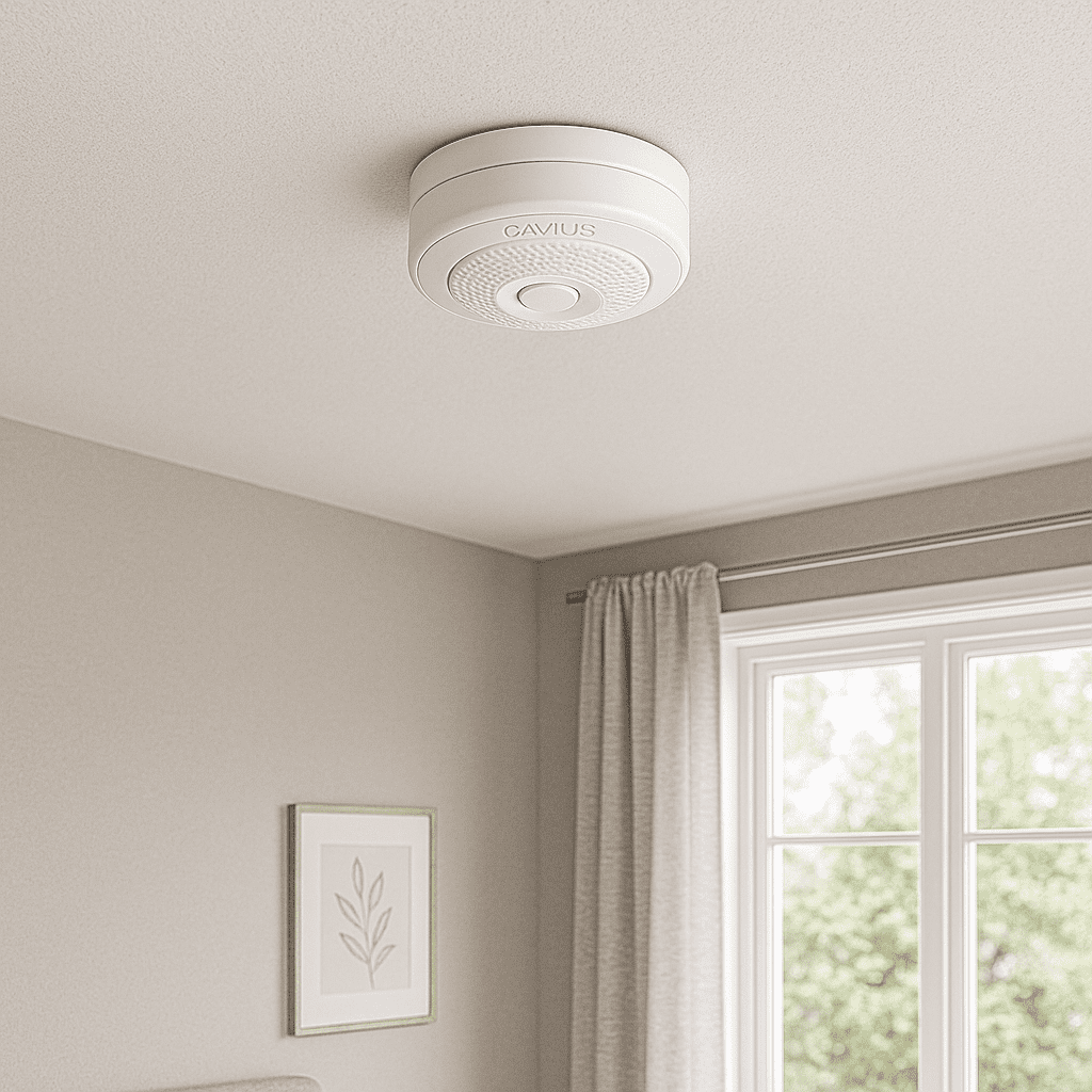 cavius alarm on the room ceiling